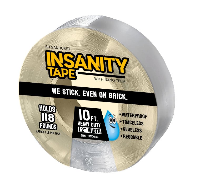 Insanity Tape With Nano Tech - Thick & Wide 10ft - Double Sided Mounting Tape - Hang Picture Frames Without Nails or Screws - Traceless - Glueless - 2 Pack - The Insanity Tape Store